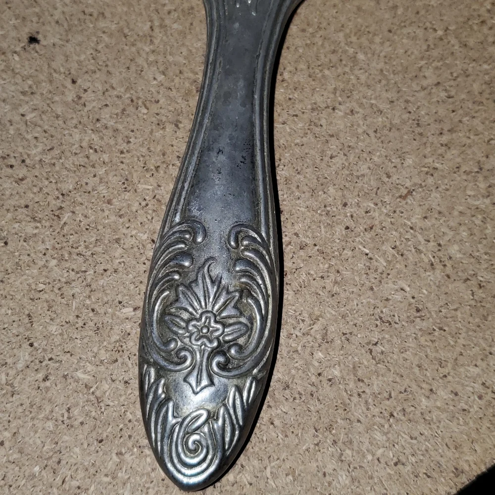 Silver-plated Hand Held vanity mirror